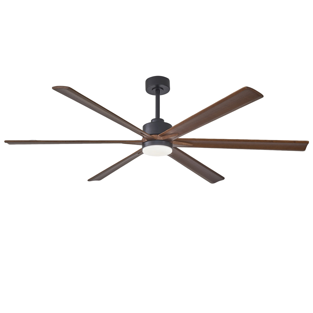 Sequoia 70 inch Wood Blade Ceiling Fan with Light, Black and Walnut