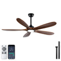 Ridgeline 52 inch Solid Wood Ceiling Fan with Light, Black and Brown