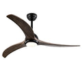 Meadow 52 inch Three Blade Wood Ceiling Fan with Light, Matte Black