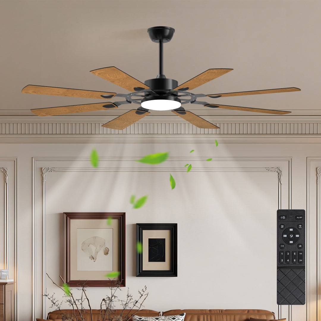 Prairie 60 inch Windmill Ceiling Fan with Light, Black