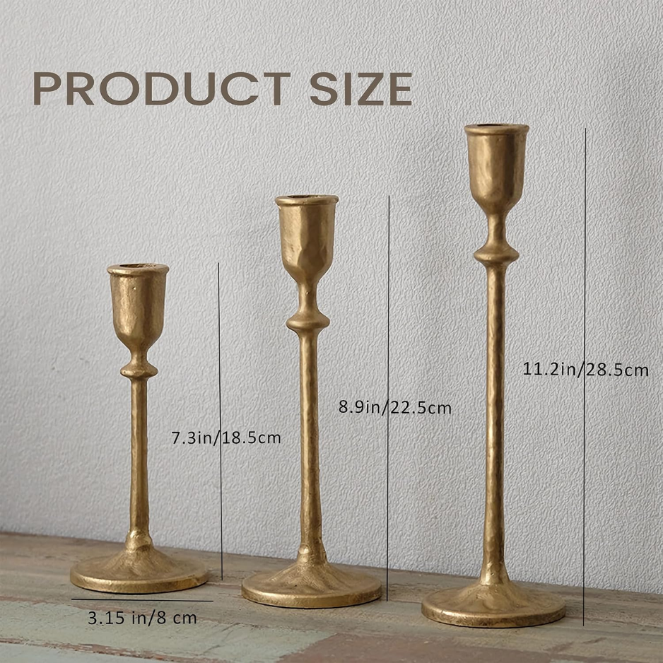 Aldridge Candlestick Set of 3, Antique Gold