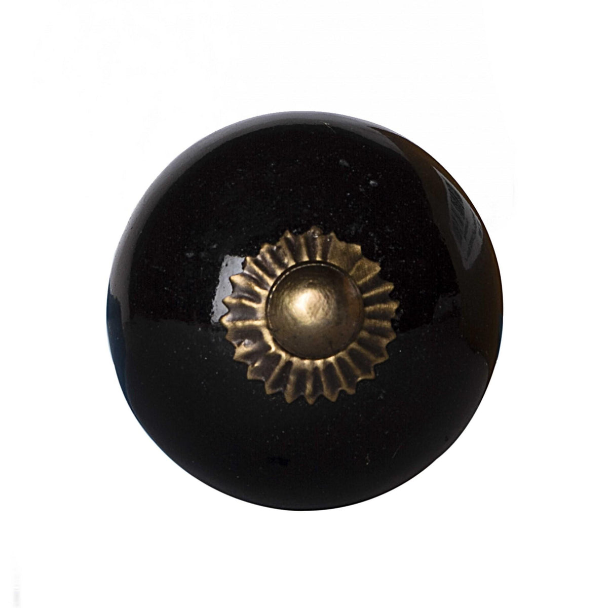 Gilded Ceramic Cabinet Knobs, Black & Gold (Set of 12)