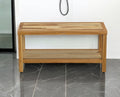 Classic 36" Solid Teak Shower Bench with Shelf