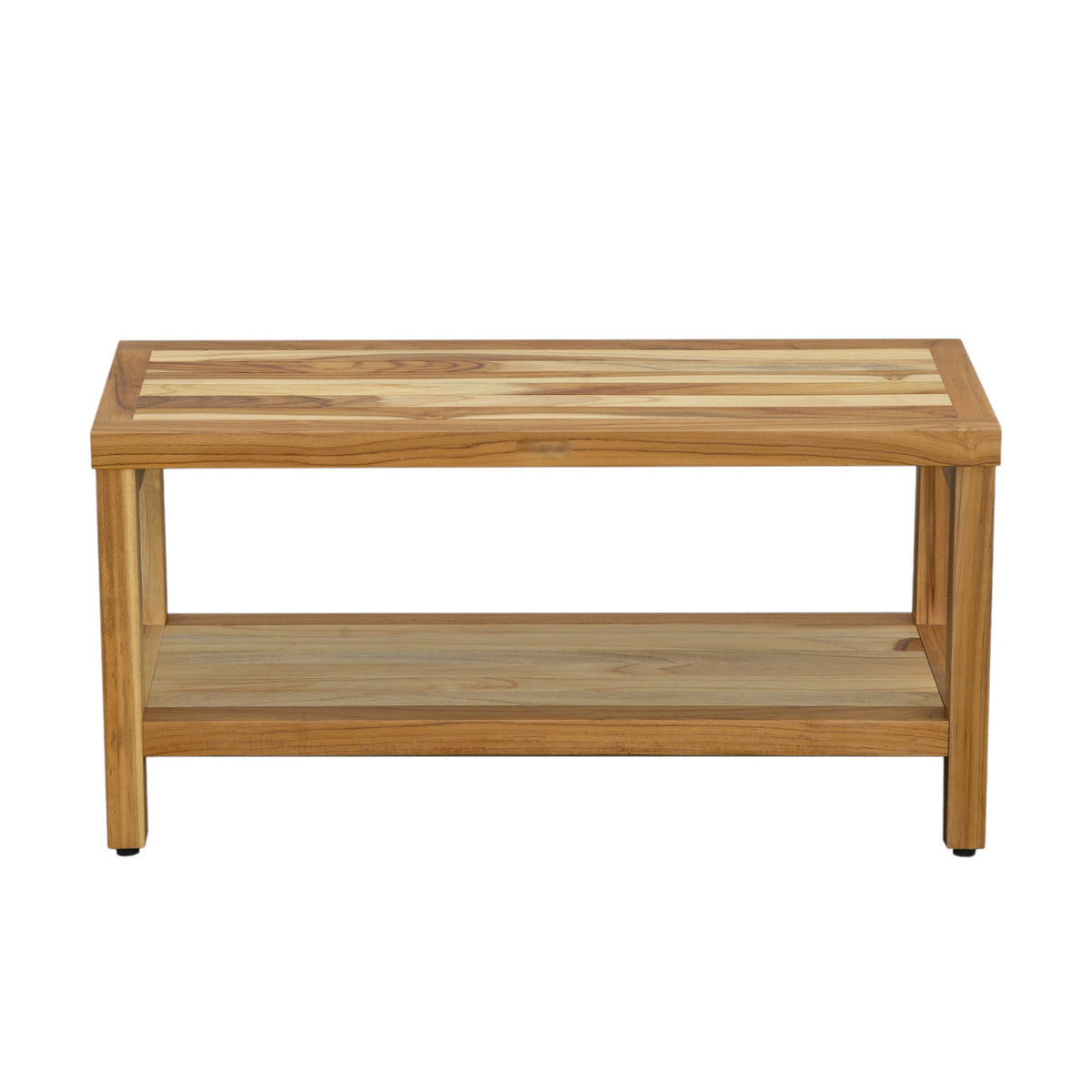 Classic 36" Solid Teak Shower Bench with Shelf