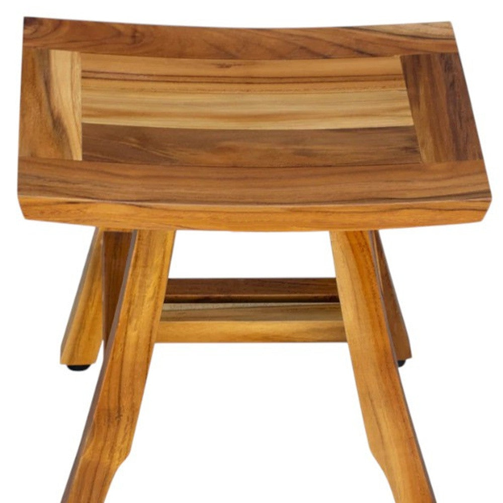 Curve 14" Teak Shower Stool