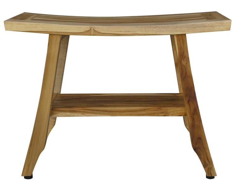 Classic 24" Teak Shower Bench with Shelf
