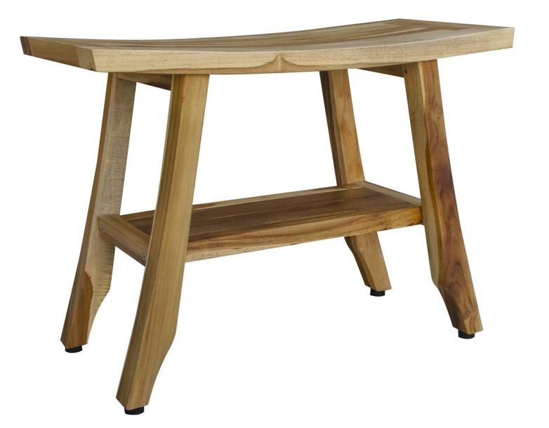 Classic 24" Teak Shower Bench with Shelf