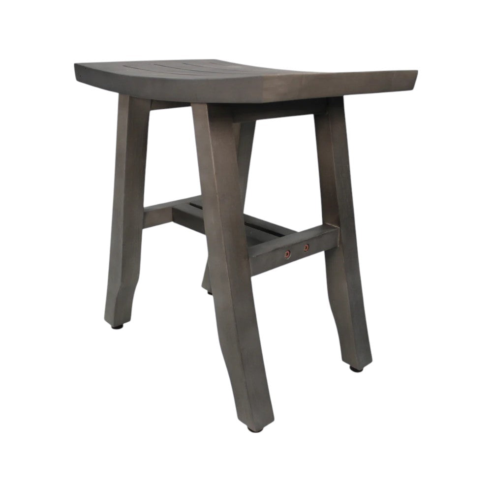 Classic 18" Teak Shower Bench, Antiqued Gray