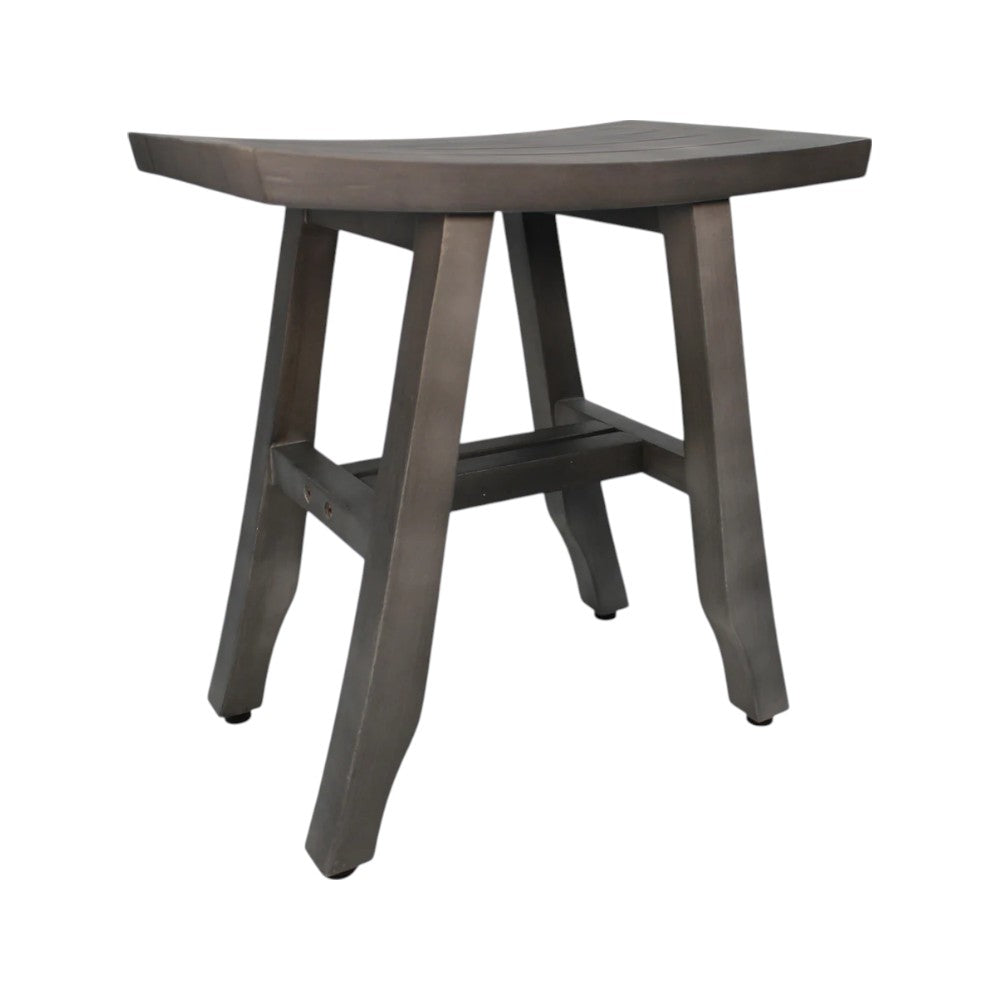 Classic 18" Teak Shower Bench, Antiqued Gray
