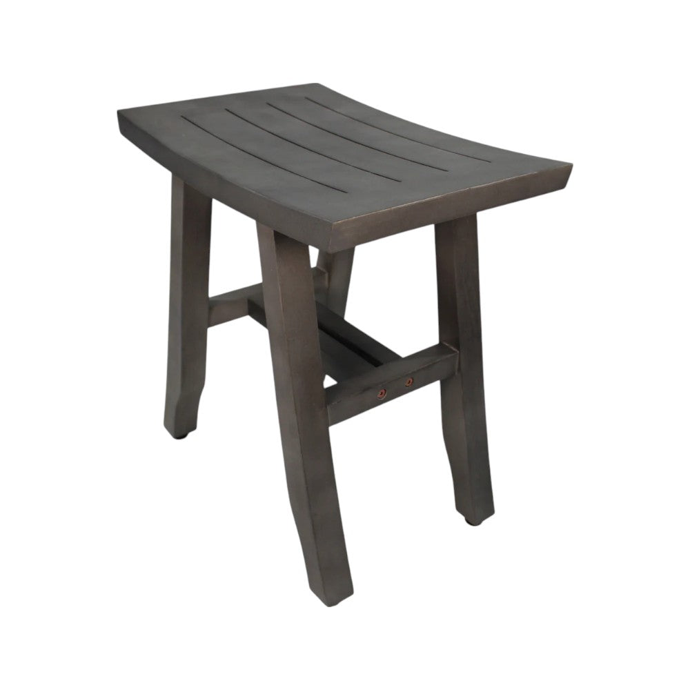 Classic 18" Teak Shower Bench, Antiqued Gray