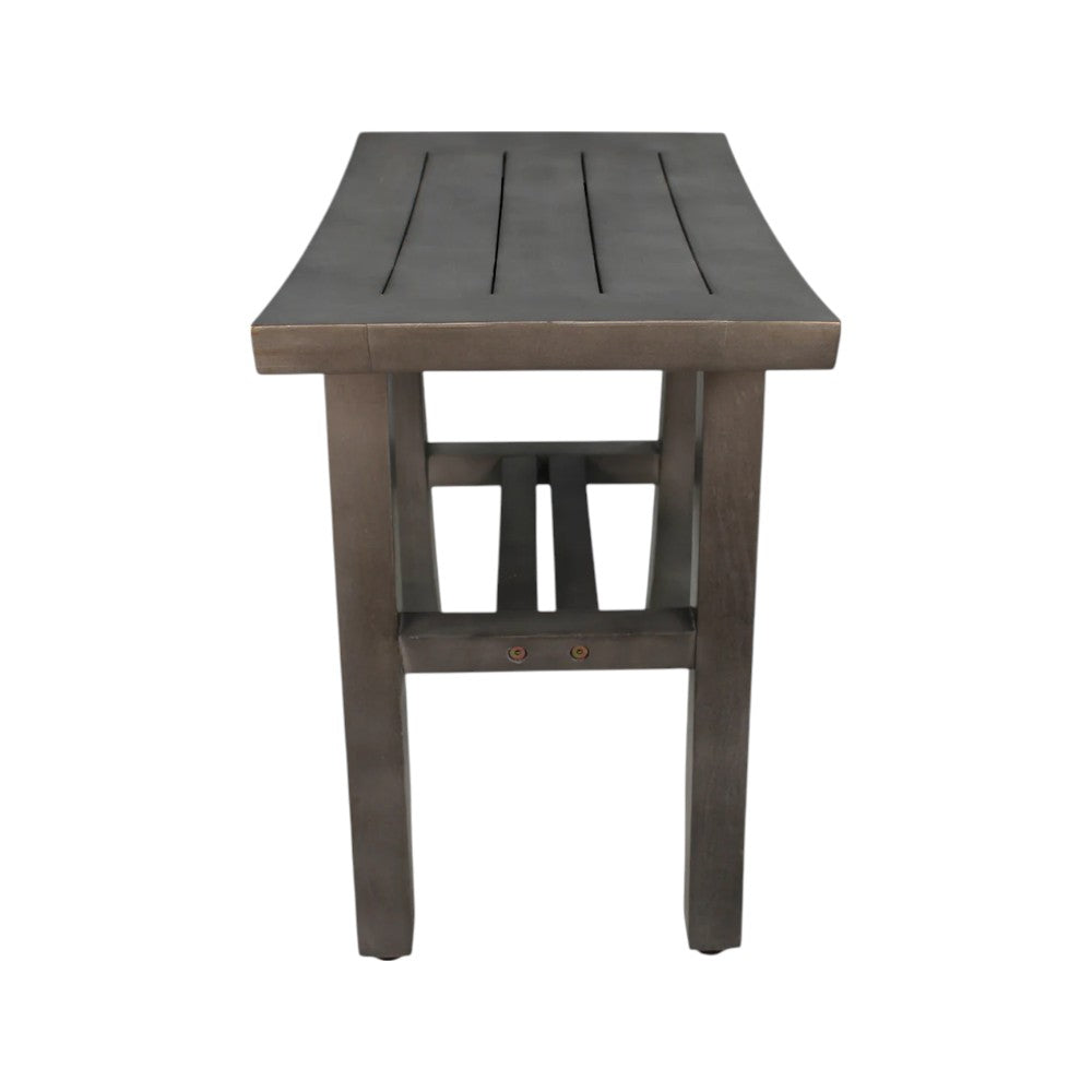 Classic 18" Teak Shower Bench, Antiqued Gray
