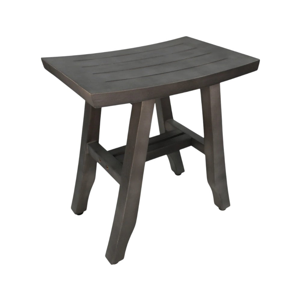 Classic 18" Teak Shower Bench, Antiqued Gray