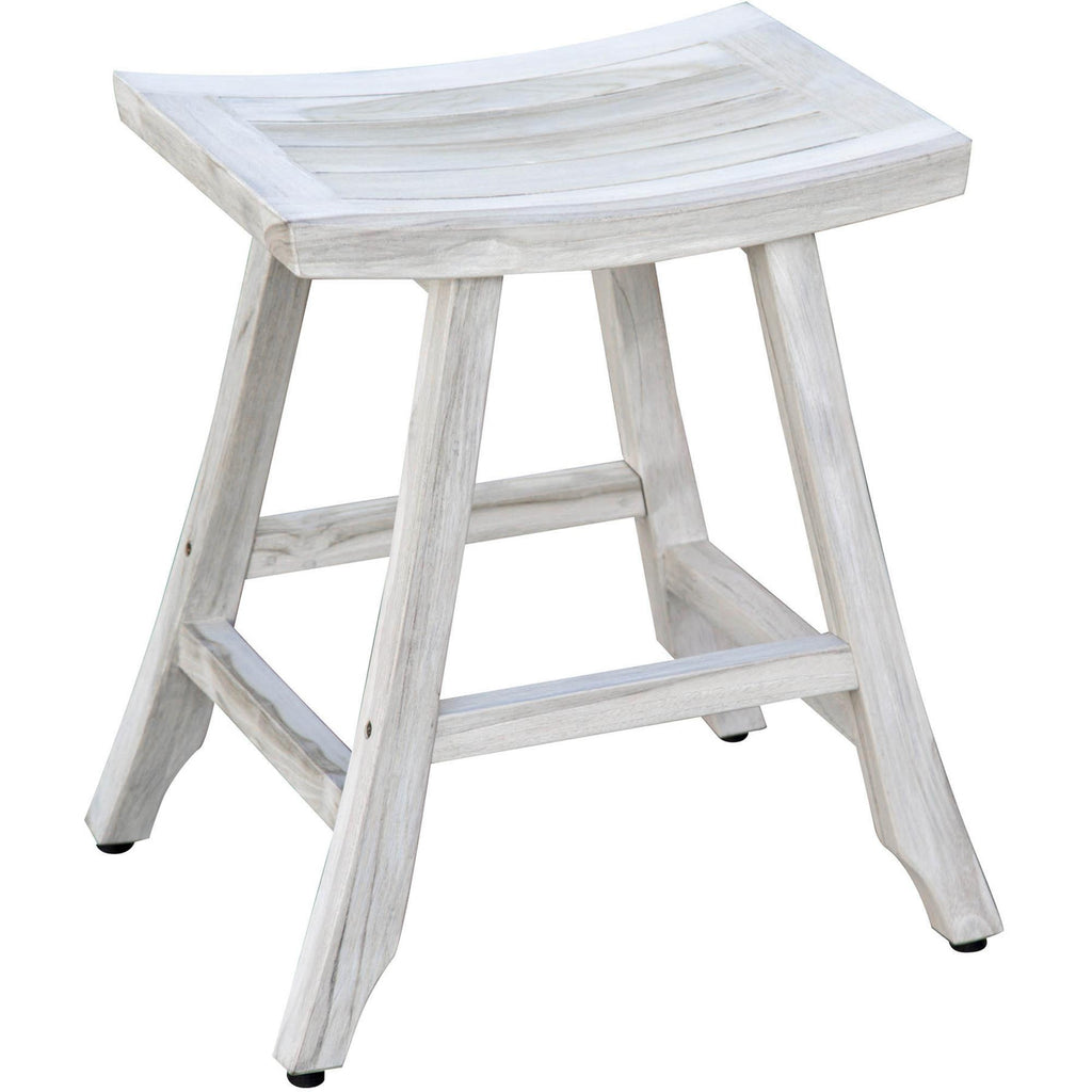 Coastal 24" White Teak Shower Bench