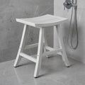 Coastal 24" White Teak Shower Bench