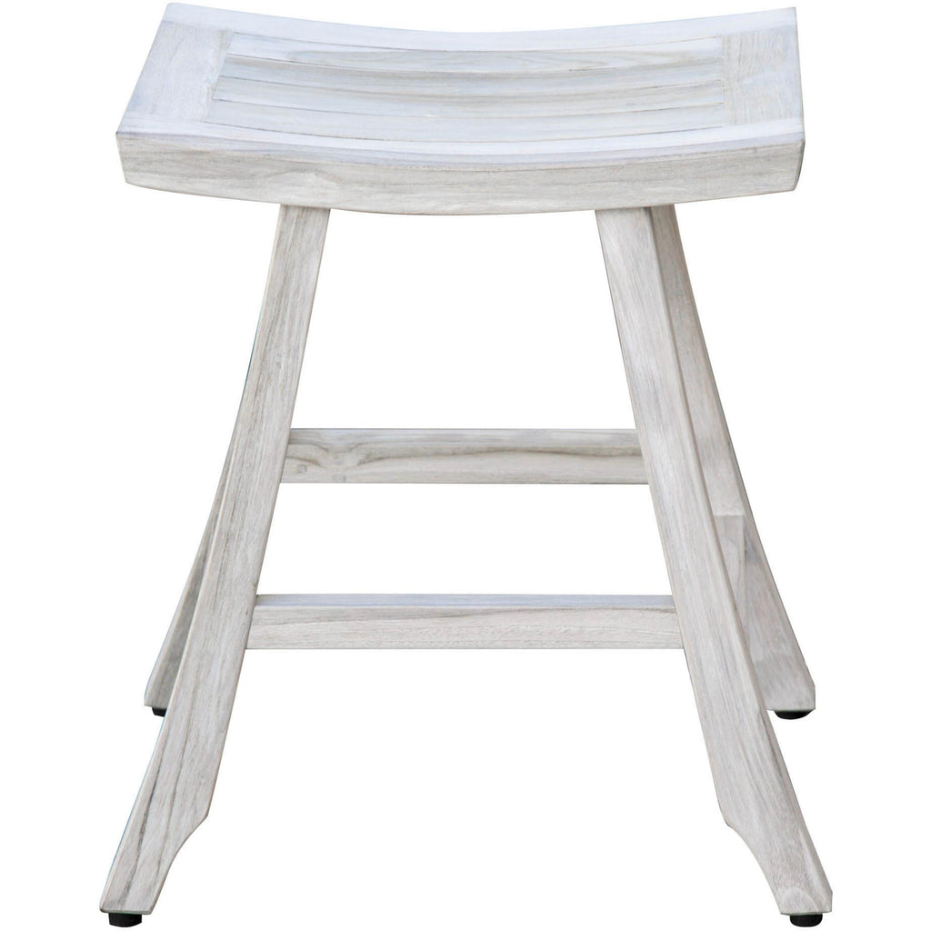 Coastal 24" White Teak Shower Bench