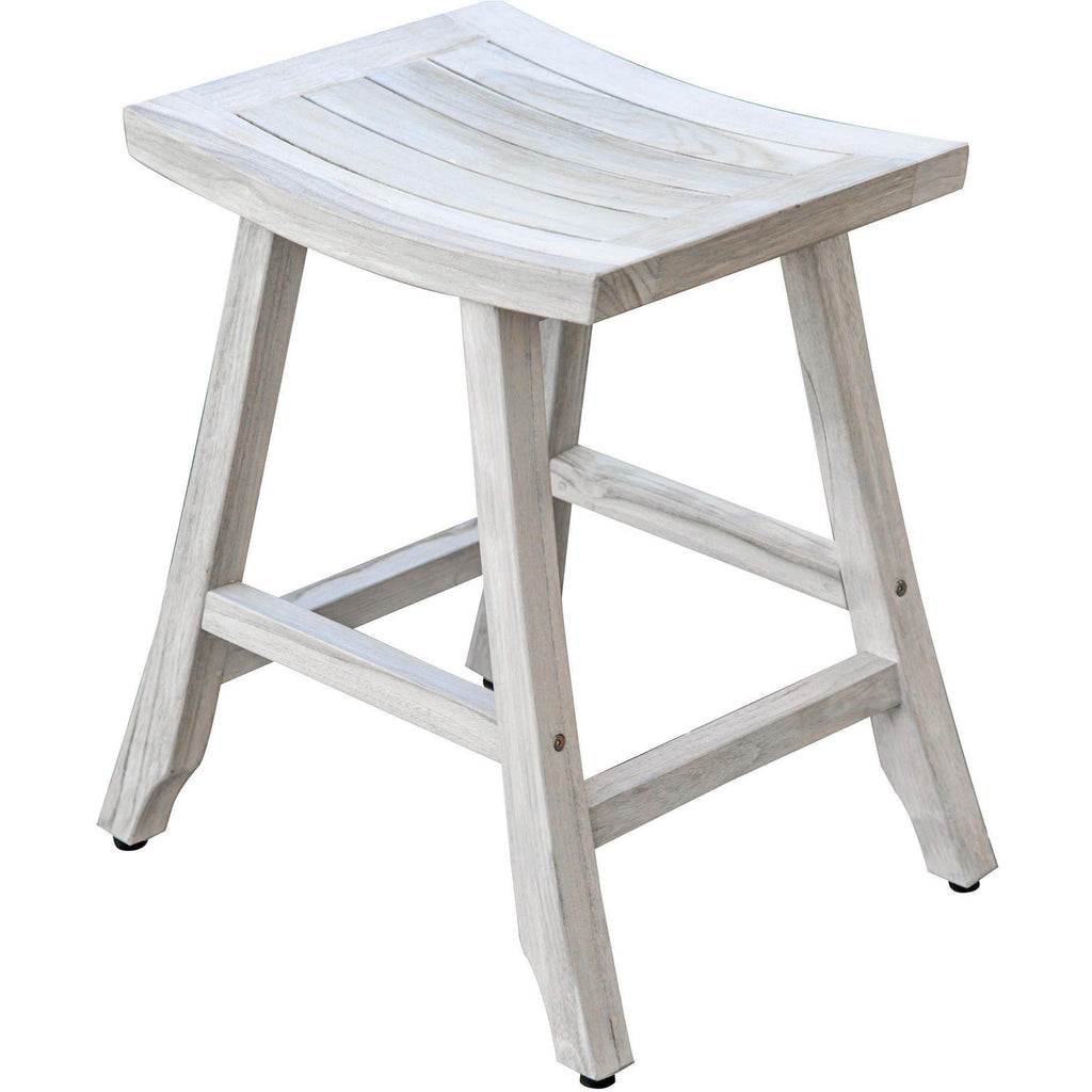 Coastal 24" White Teak Shower Bench