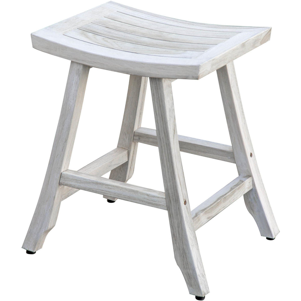 Coastal 24" White Teak Shower Bench
