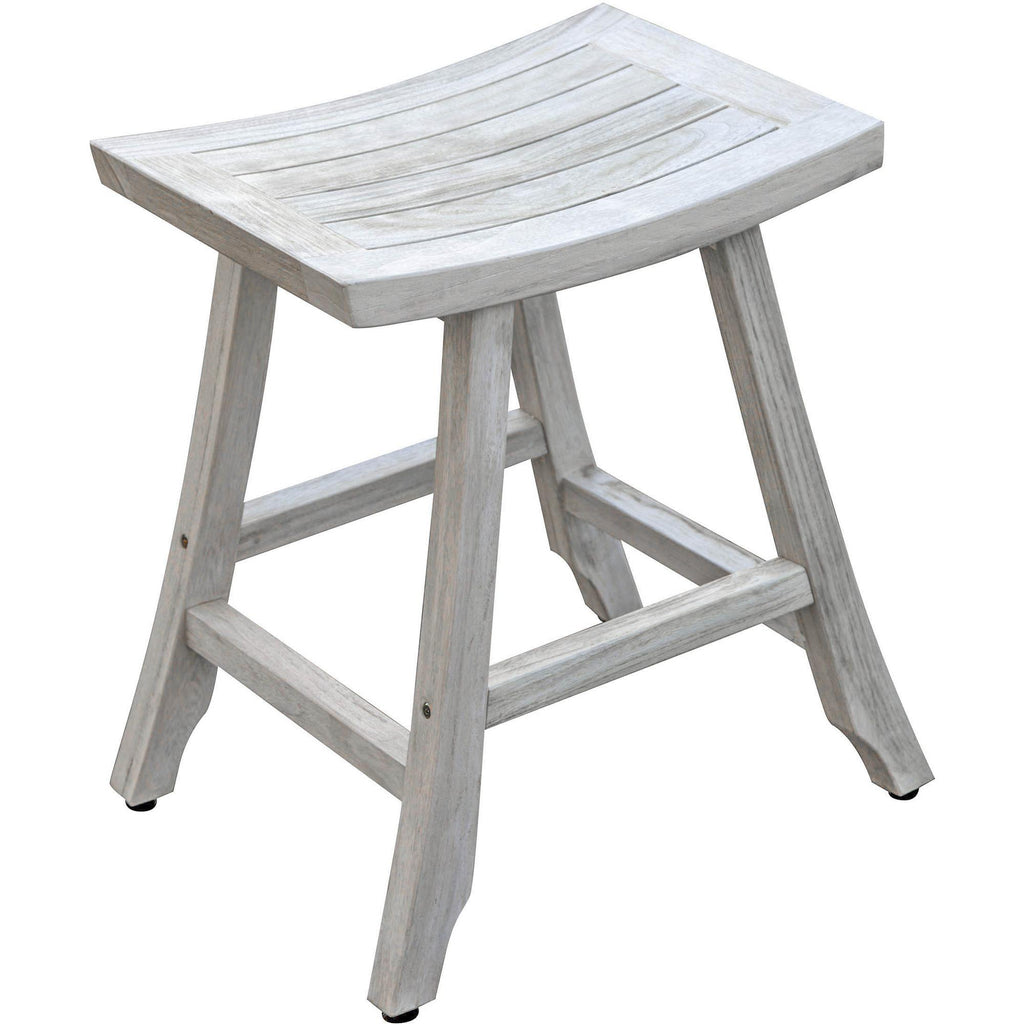 Coastal 24" White Teak Shower Bench