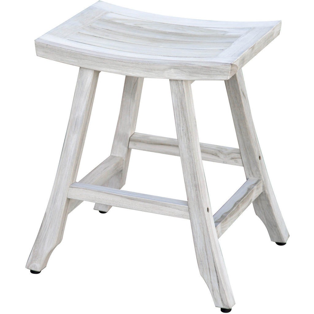 Coastal 24" White Teak Shower Bench
