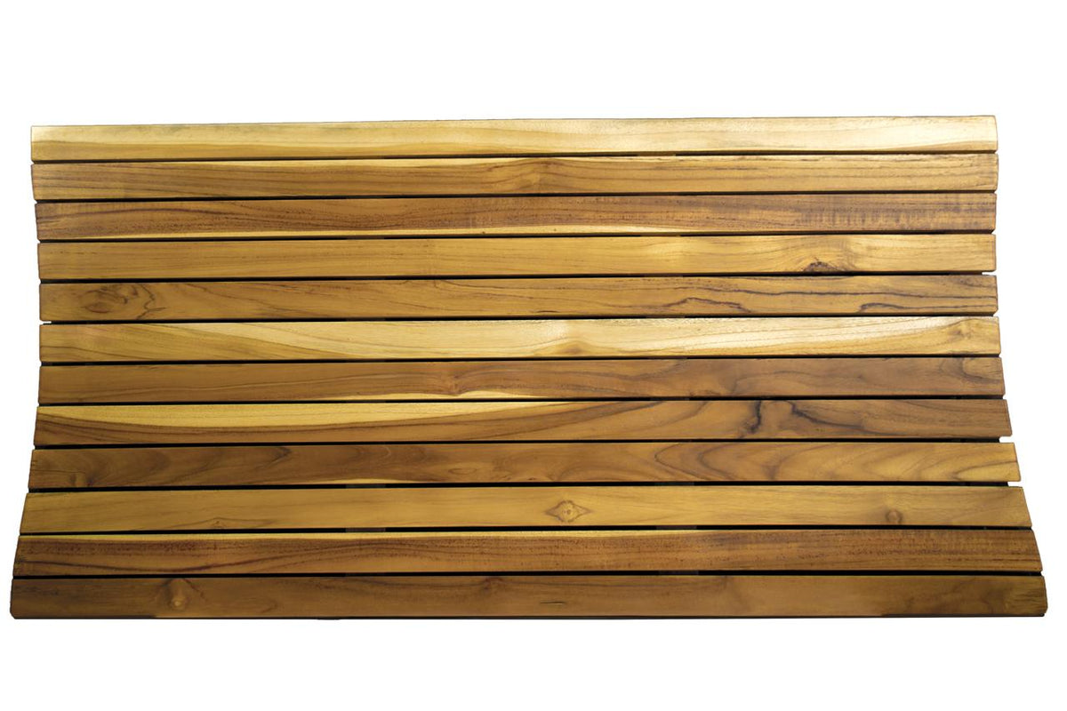 Teak Slat 40" Non-Slip Bath Mat