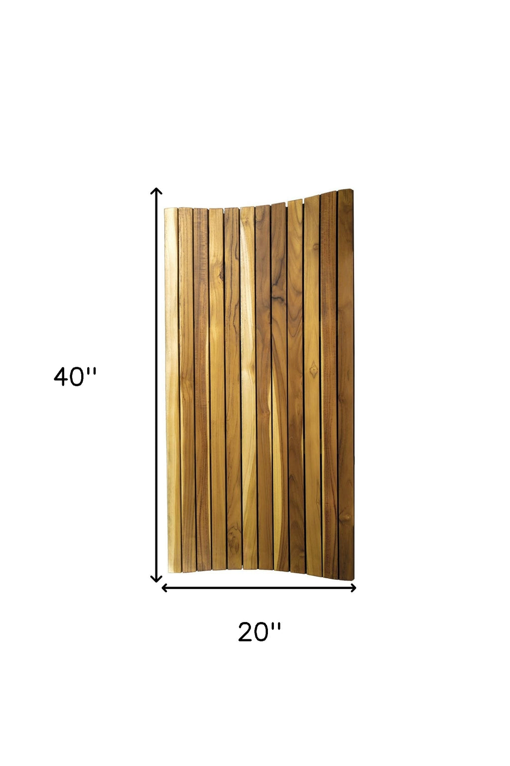 Teak Slat 40" Non-Slip Bath Mat