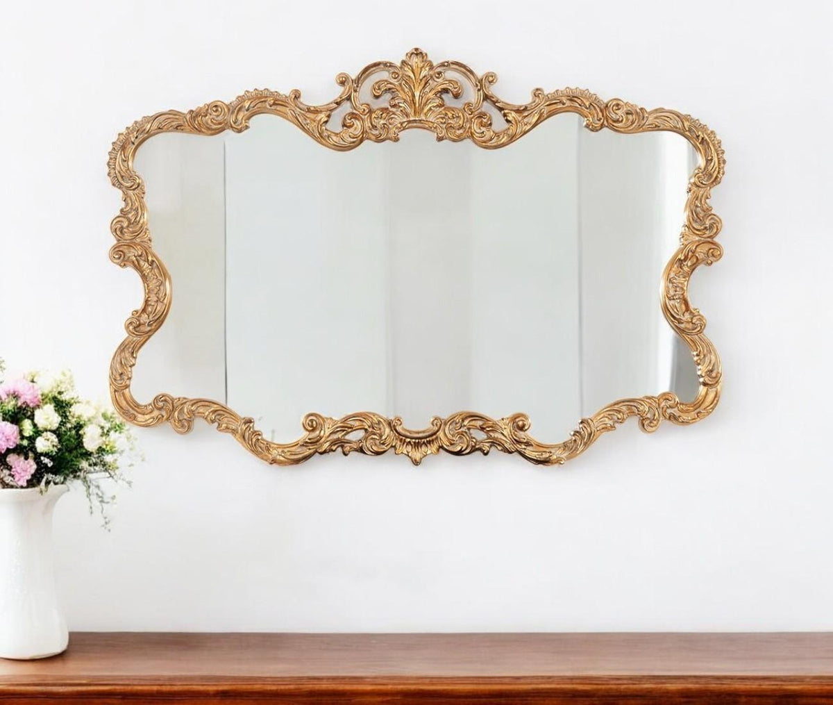 Baroque 27" Scroll Mirror, Gold