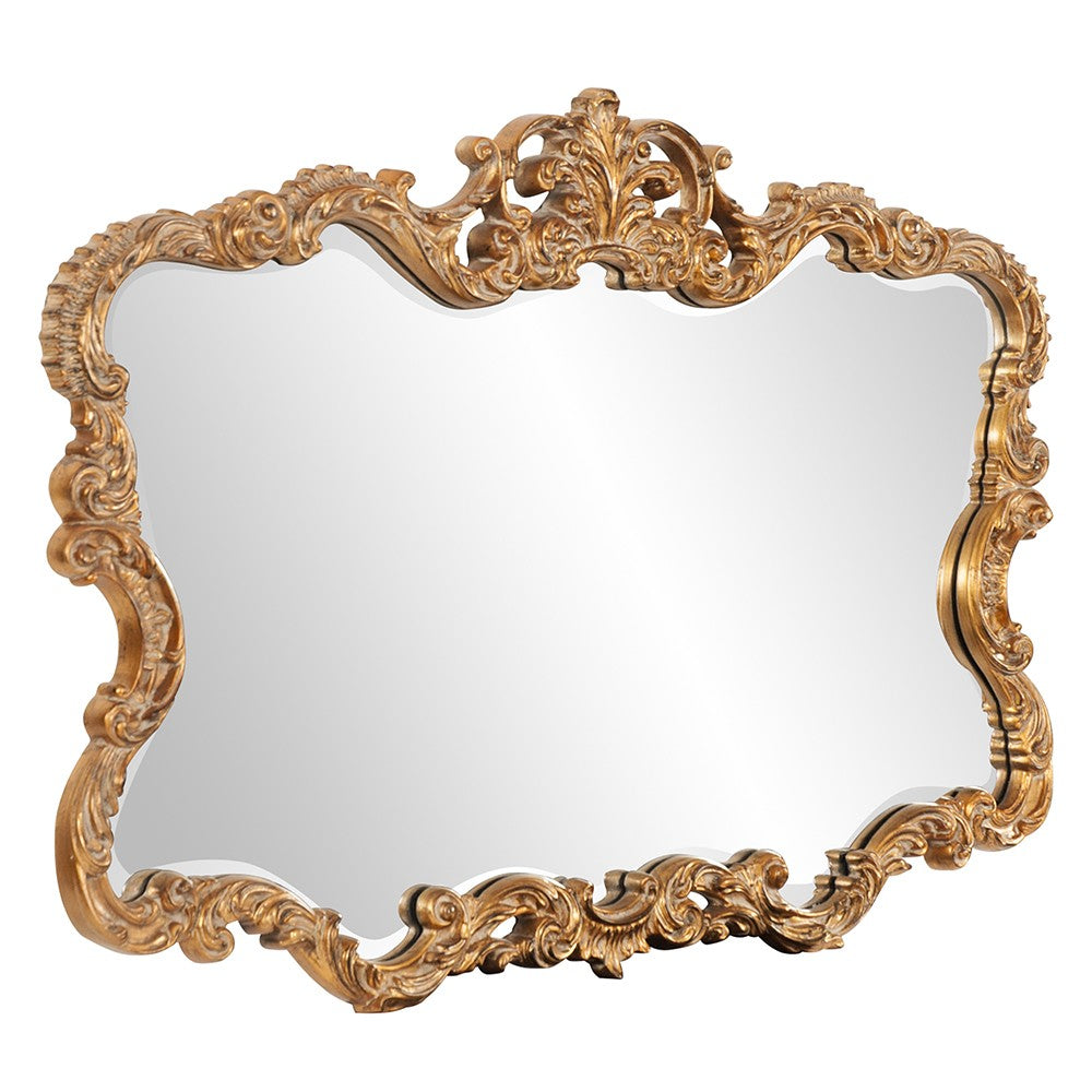 Baroque 27" Scroll Mirror, Gold