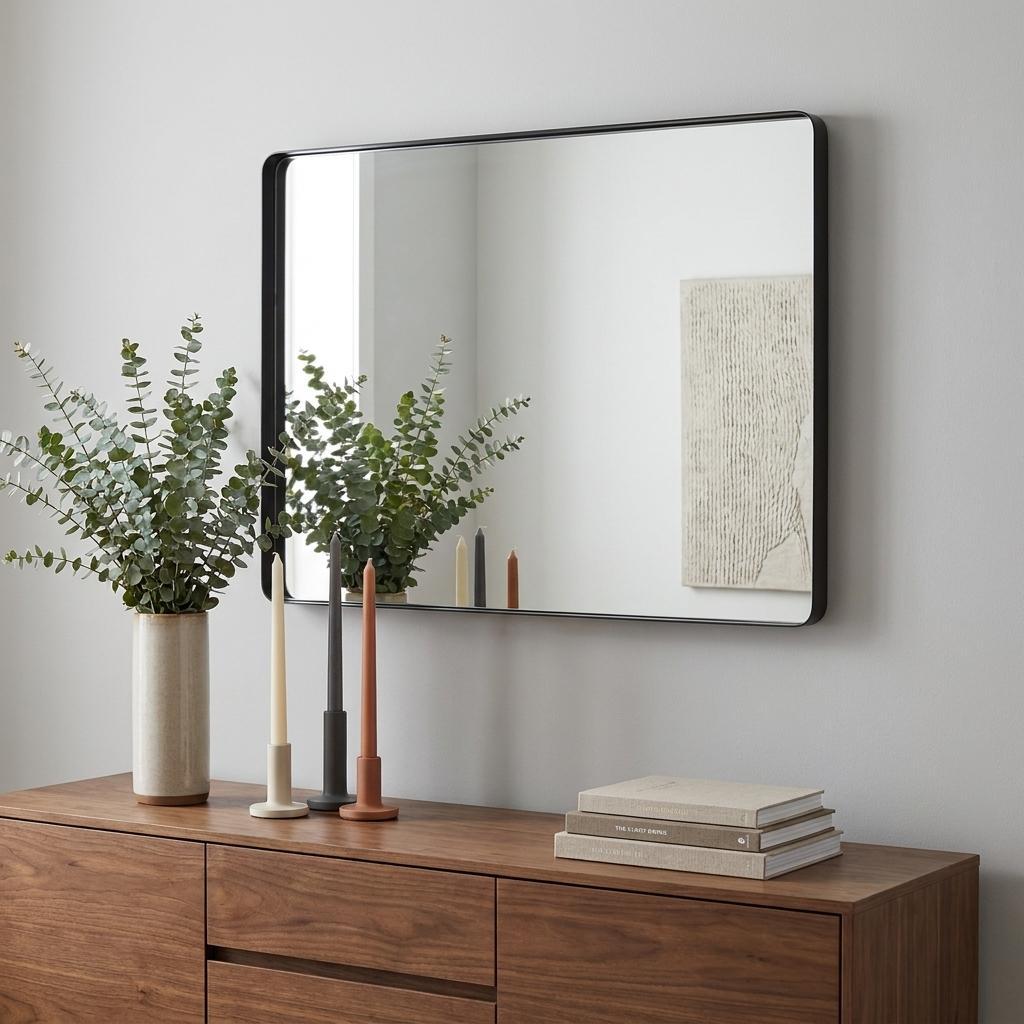 Shadowbox 40" Mirror, Black