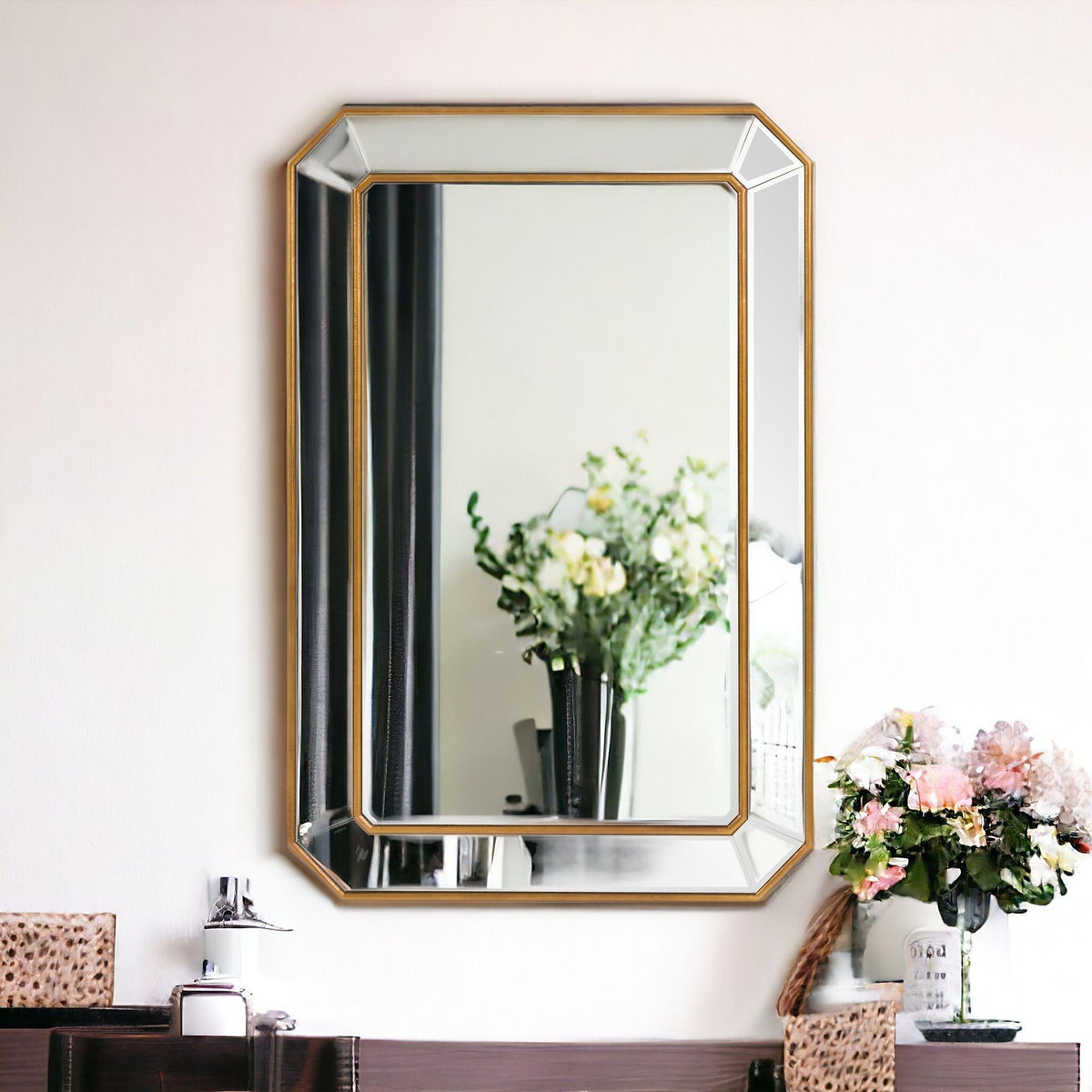 Octavia Gold Leaf Mirror