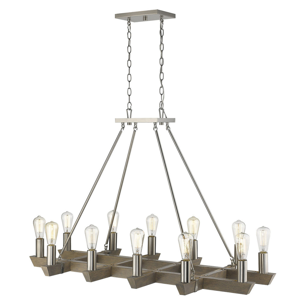 Linea 12-Light Island Chandelier, Silver