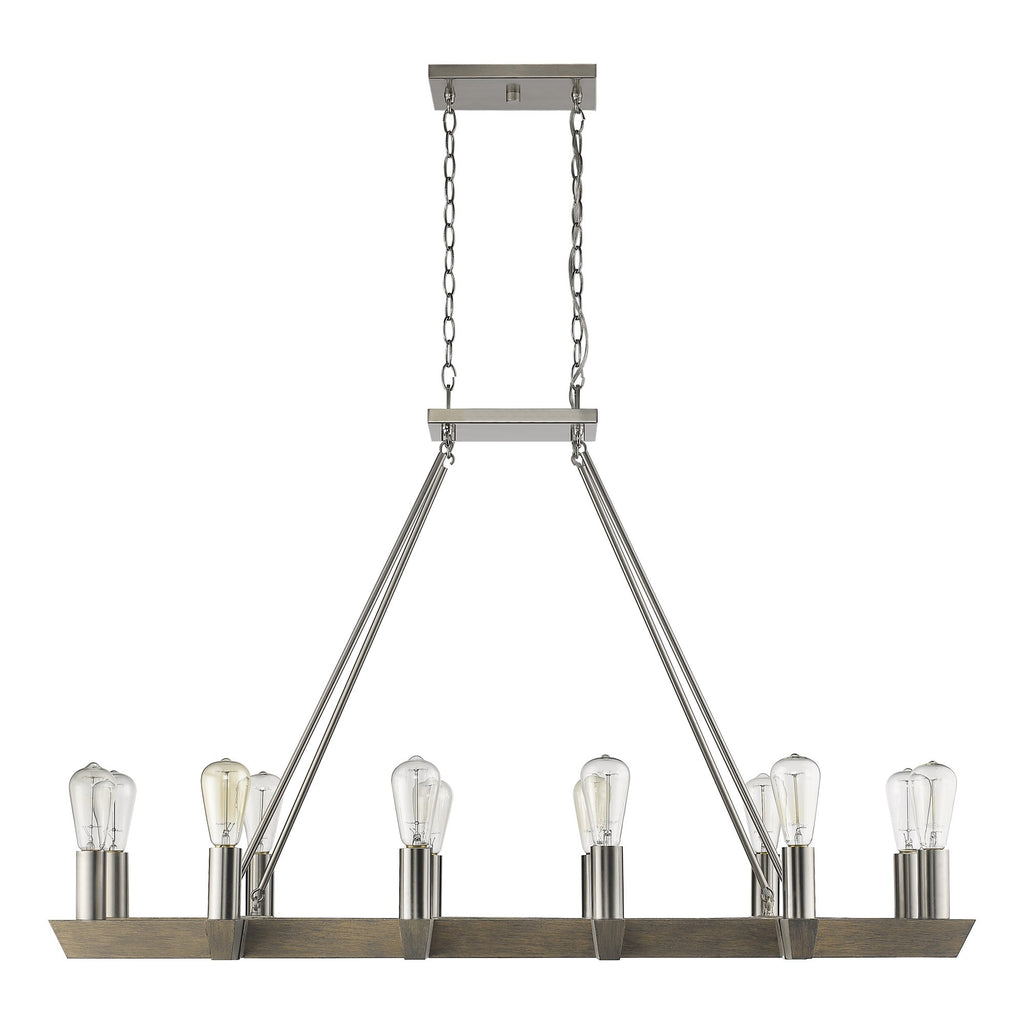 Linea 12-Light Island Chandelier, Silver