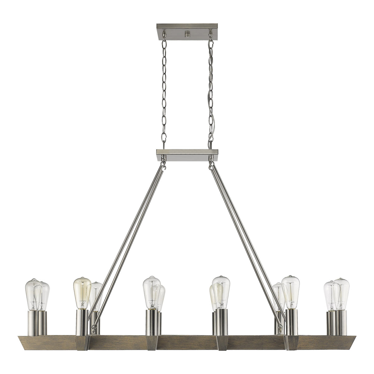 Linea 12-Light Island Chandelier, Silver