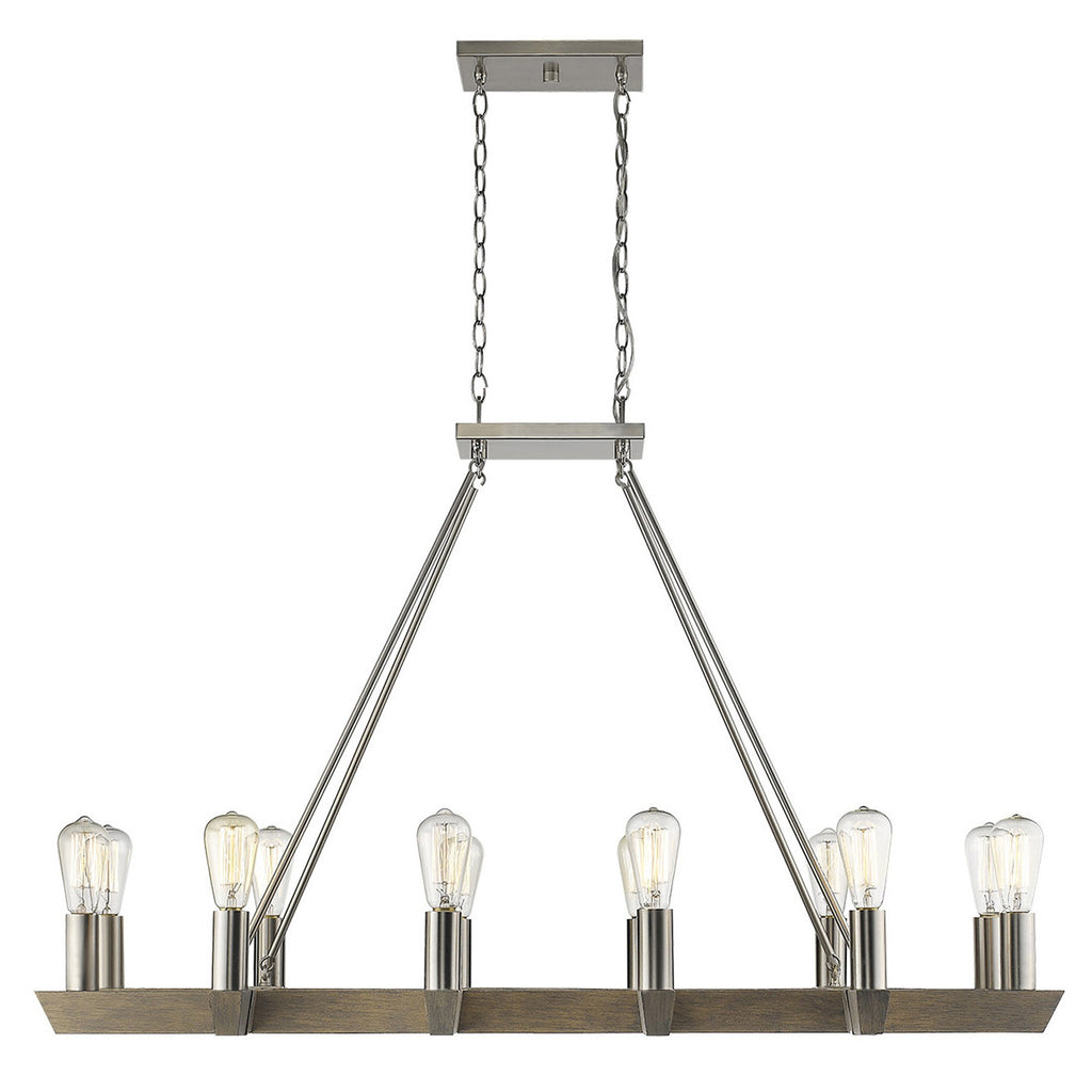 Linea 12-Light Island Chandelier, Silver