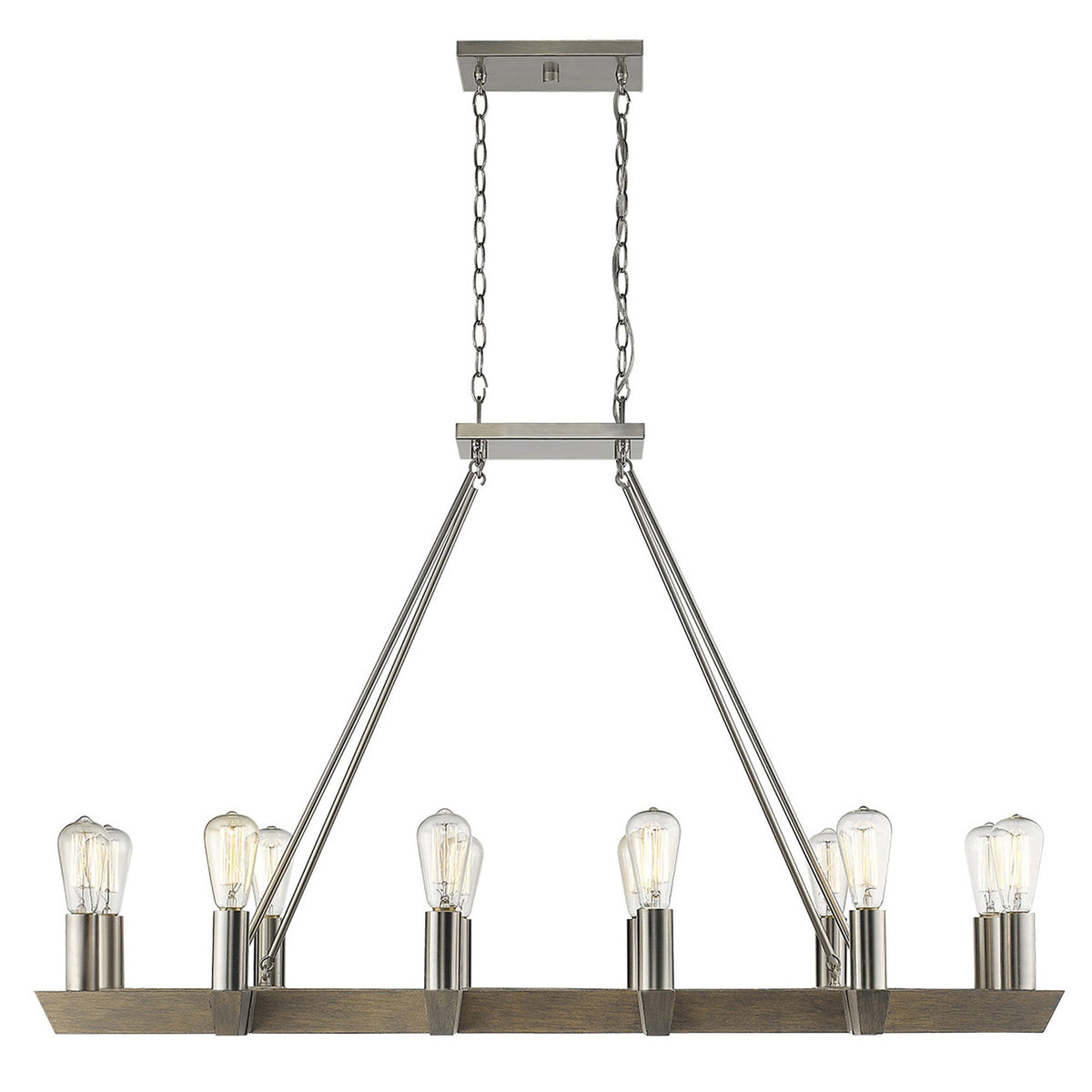 Linea 12-Light Island Chandelier, Silver