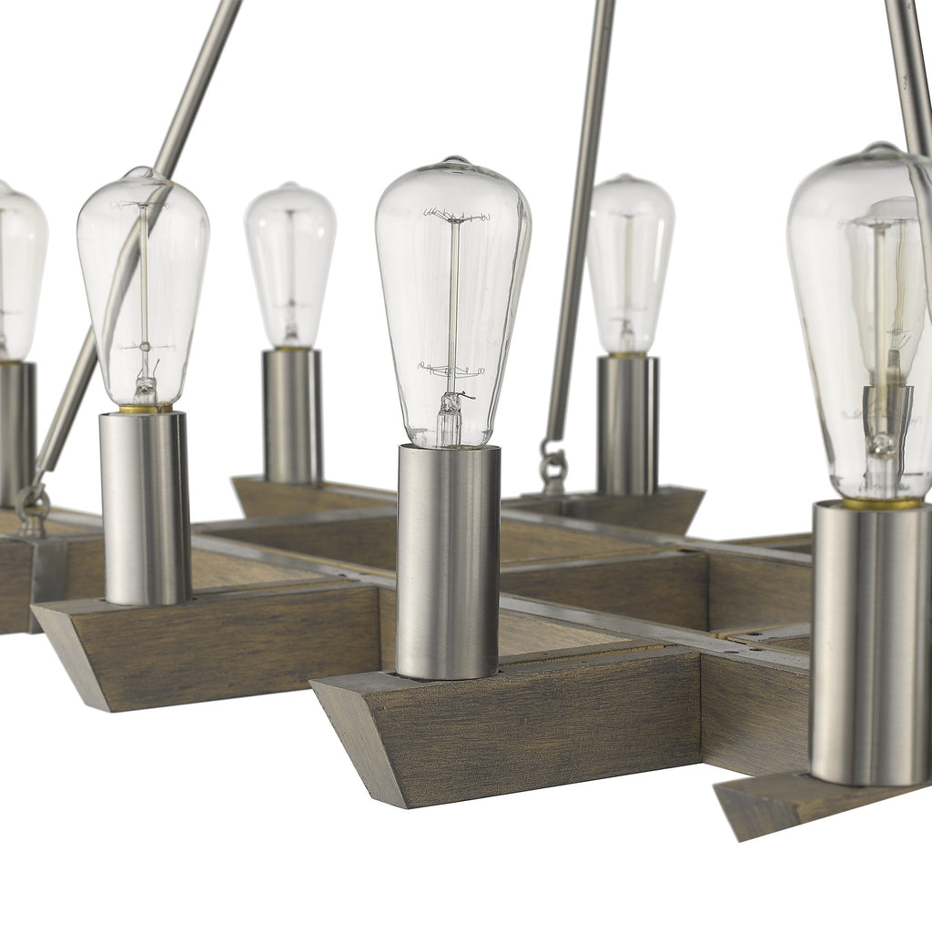 Linea 12-Light Island Chandelier, Silver