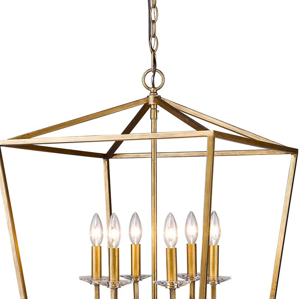 Kennedy 6-Light Foyer Pendant, Antique Gold & Crystal