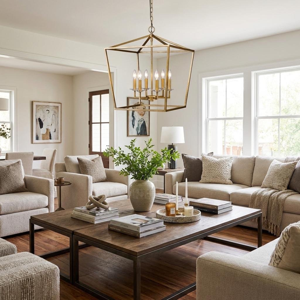Kennedy 6-Light Foyer Pendant, Antique Gold & Crystal