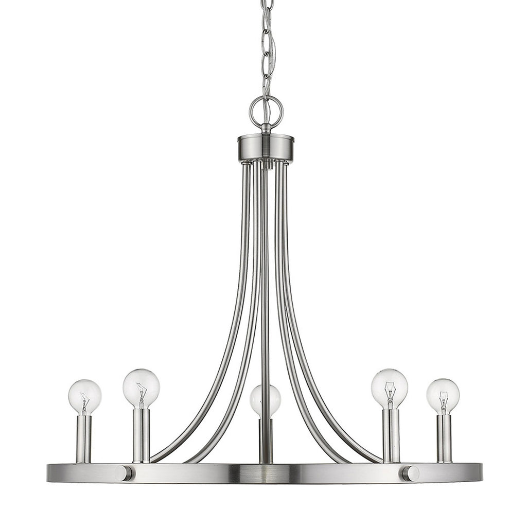 Clara 5-Light Candle Chandelier, Silver