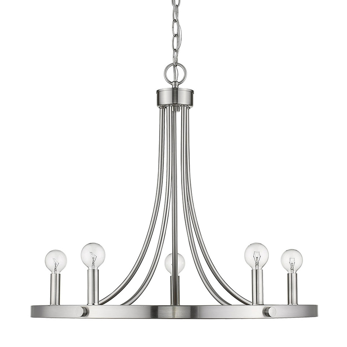Clara 5-Light Candle Chandelier, Silver
