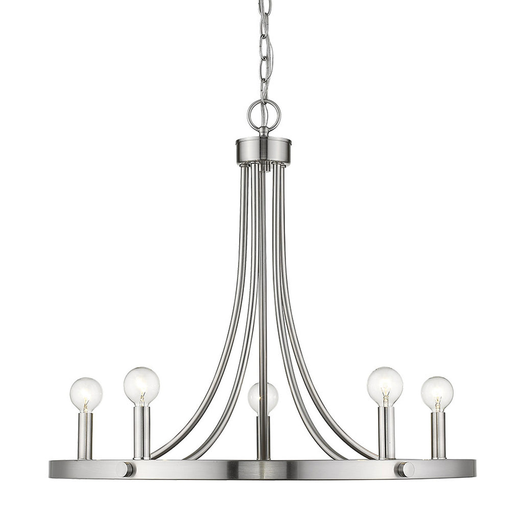 Clara 5-Light Candle Chandelier, Silver