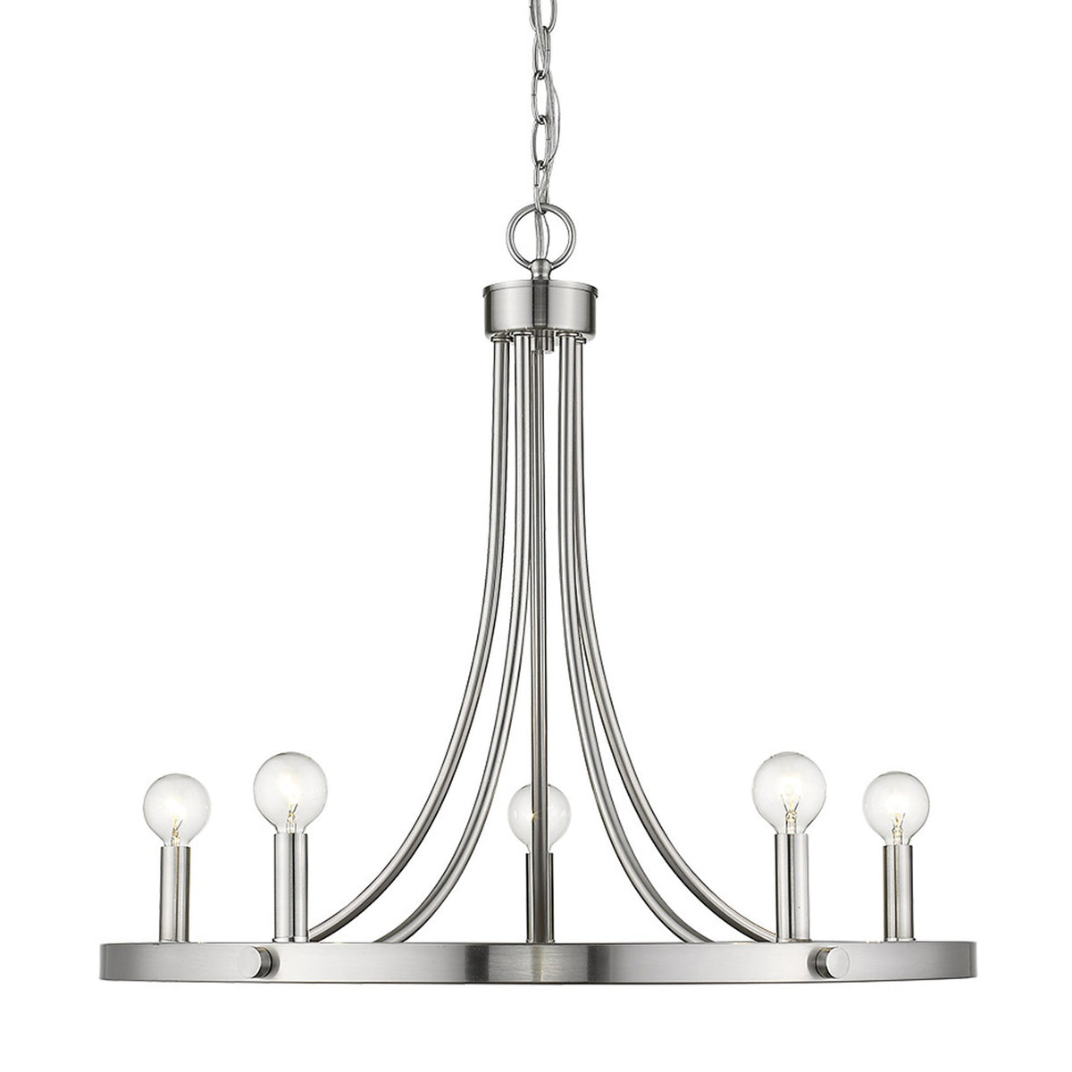 Clara 5-Light Candle Chandelier, Silver