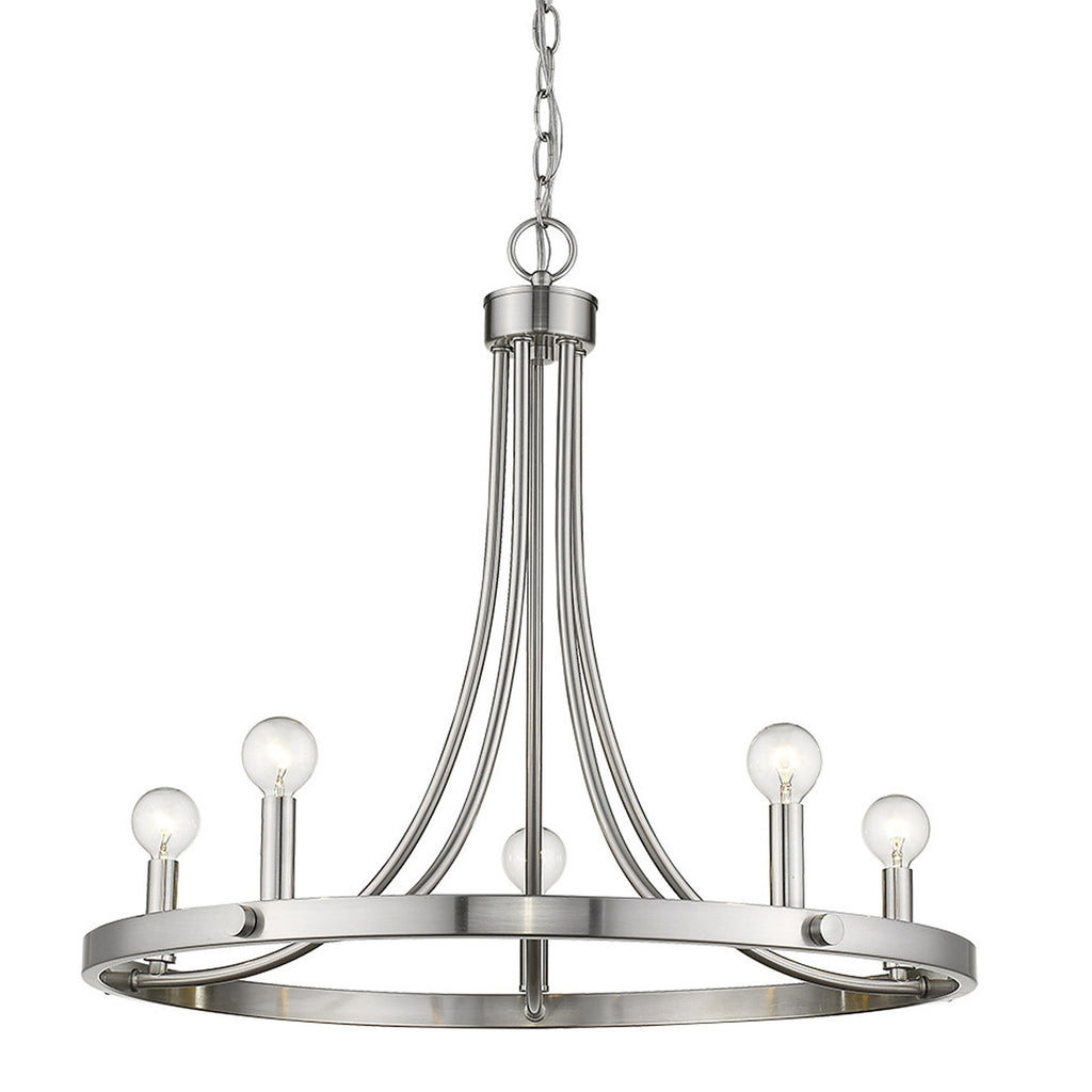 Clara 5-Light Candle Chandelier, Silver
