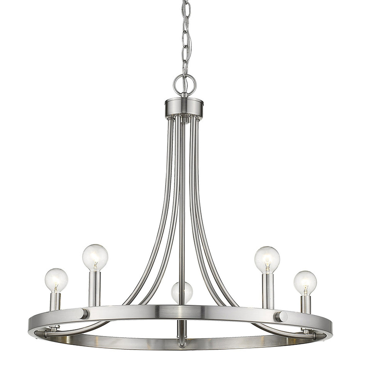 Clara 5-Light Candle Chandelier, Silver