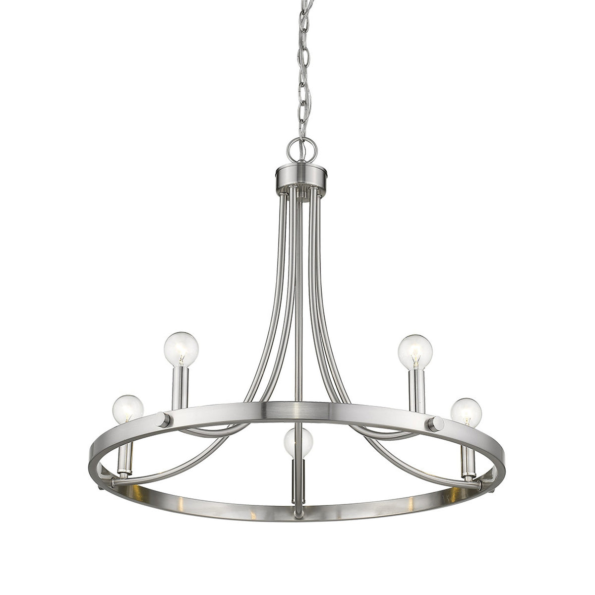 Clara 5-Light Candle Chandelier, Silver