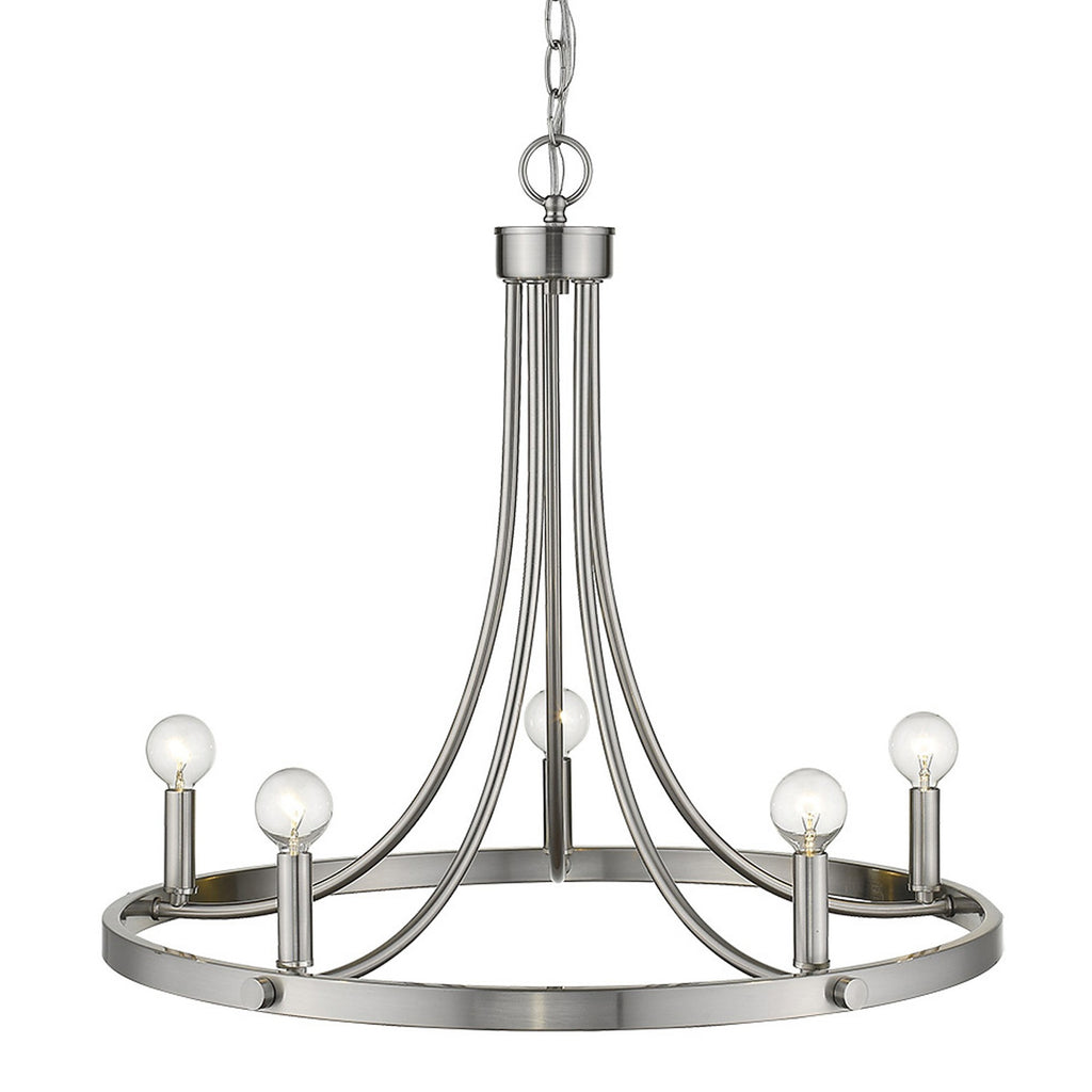 Clara 5-Light Candle Chandelier, Silver