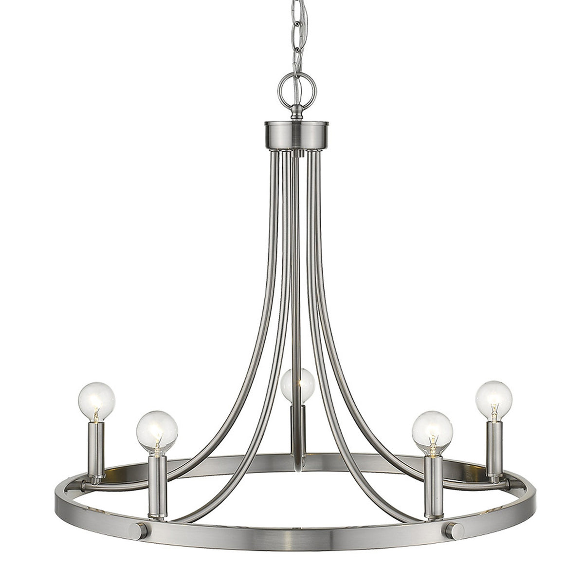 Clara 5-Light Candle Chandelier, Silver