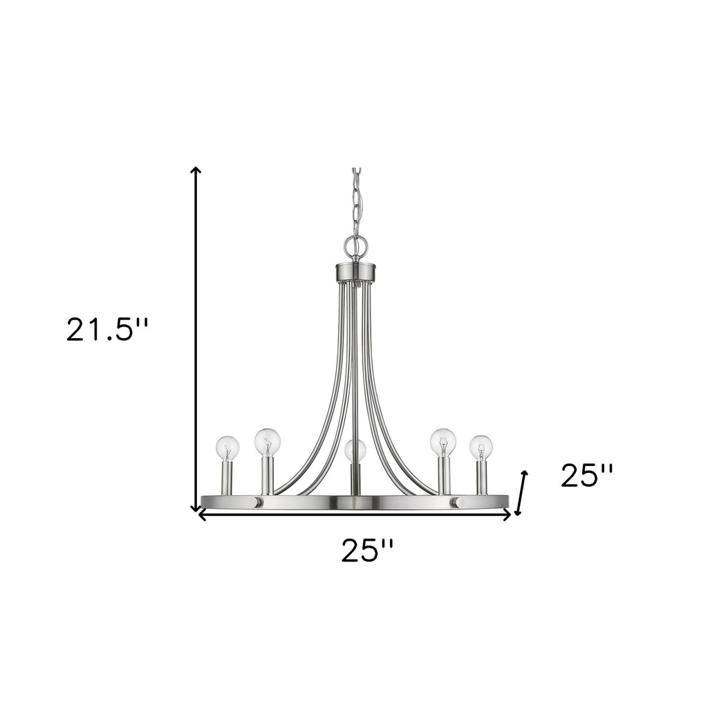 Clara 5-Light Candle Chandelier, Silver