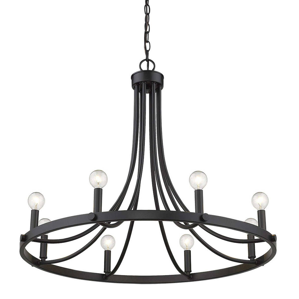 Ashford 8-Light Candle Chandelier, Matte Black