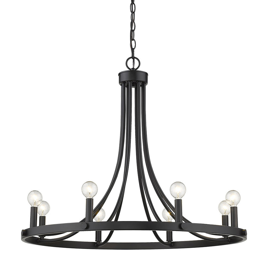 Ashford 8-Light Candle Chandelier, Matte Black