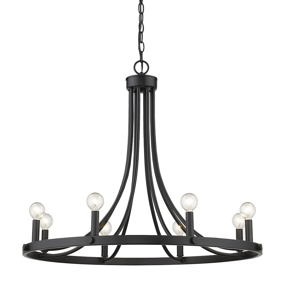 Ashford 8-Light Candle Chandelier, Matte Black
